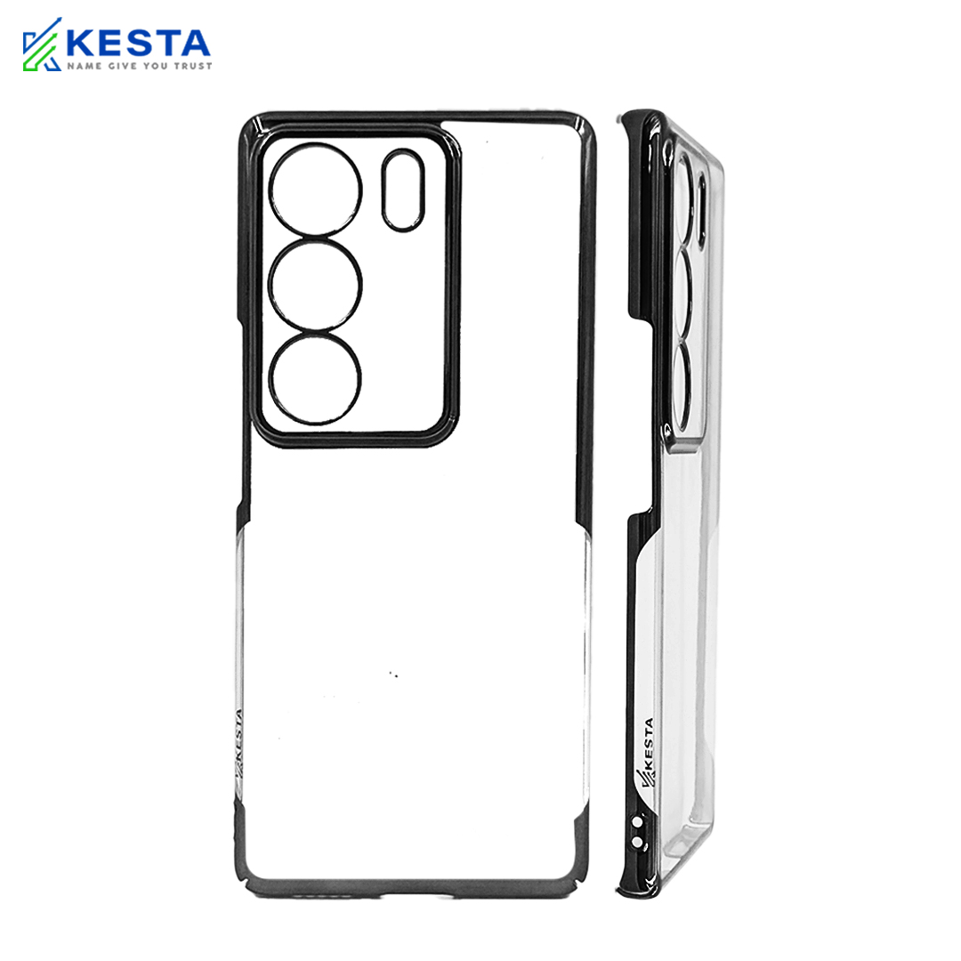 Vivo V 29 Pro Cover - Noble Black Transparent Case (Non Slip Grip)